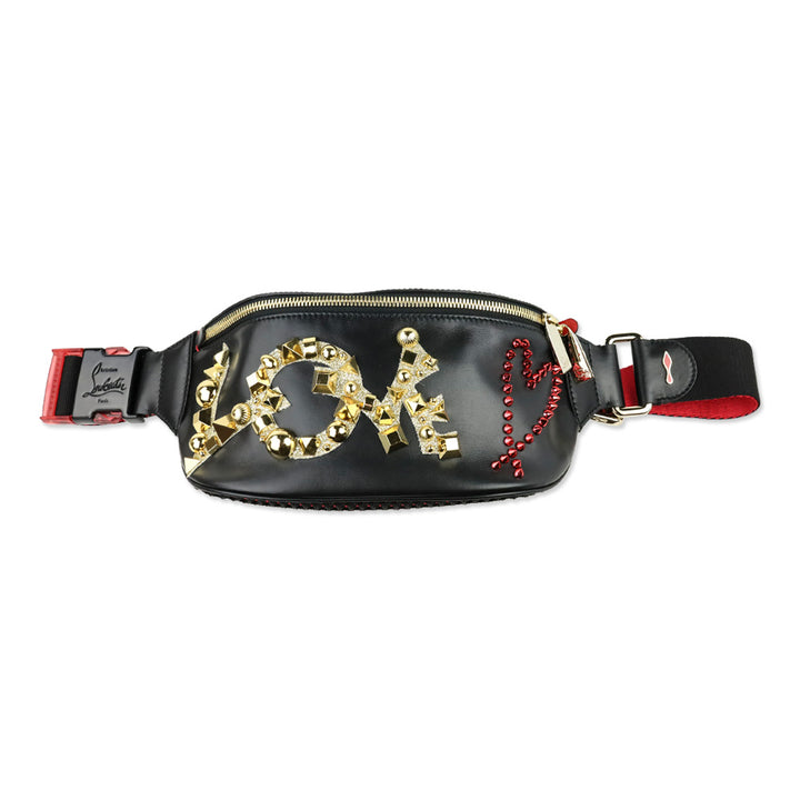 Christian Louboutin Black Leather Marie Jane Love Belt Bag