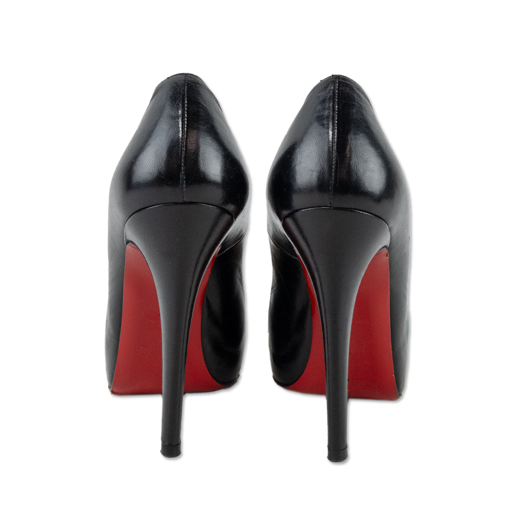 Christian Louboutin Black Leather Rolando Platform Pumps