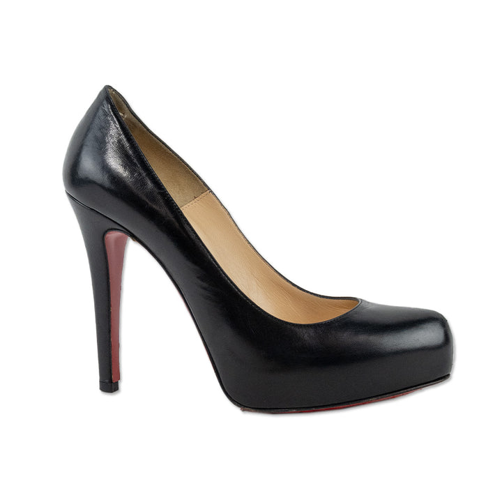 Christian Louboutin Black Leather Rolando Platform Pumps