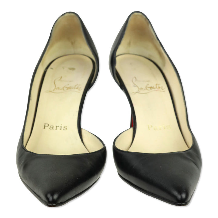 Christian Louboutin Black Leather Sixties D'Orsay Pumps