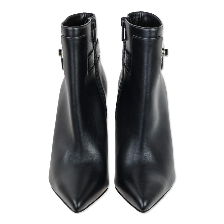 Christian Louboutin Black Leather 'Lock So Kate Booty 100' Heeled Booties