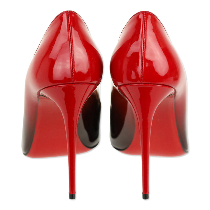 Christian Louboutin Black Red Patent Degrade Kate 100 Pump