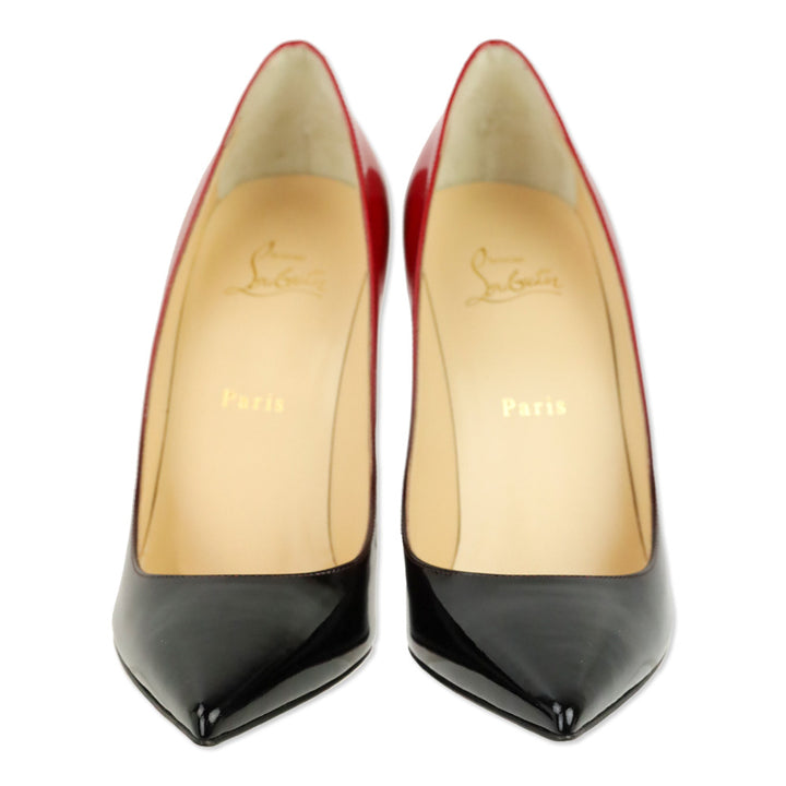 Christian Louboutin Black Red Patent Degrade Kate 100 Pump