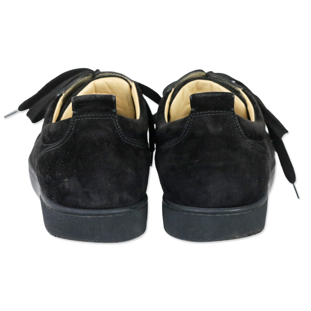 Christian Louboutin Black Suede Louis Junior Spikes Flat Sneakers