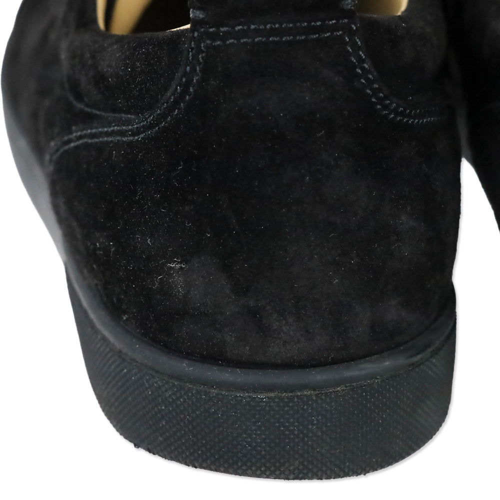 Christian Louboutin Black Suede Louis Junior Spikes Flat Sneakers