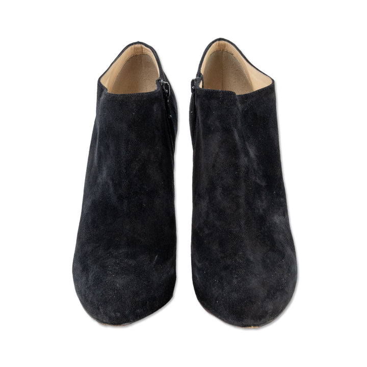 Christian Louboutin Black Suede Round Toe Ankle Booties