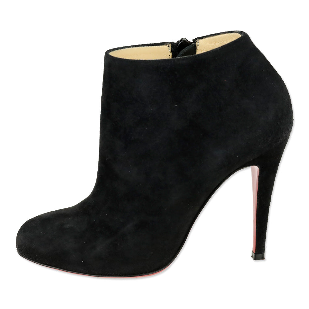 Christian Louboutin Black Suede Veau Velours Belle 100 Boots