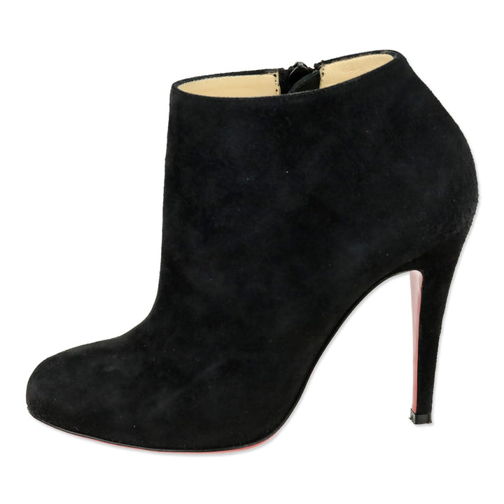 Christian Louboutin Black Suede Veau Velours Belle 100 Boots