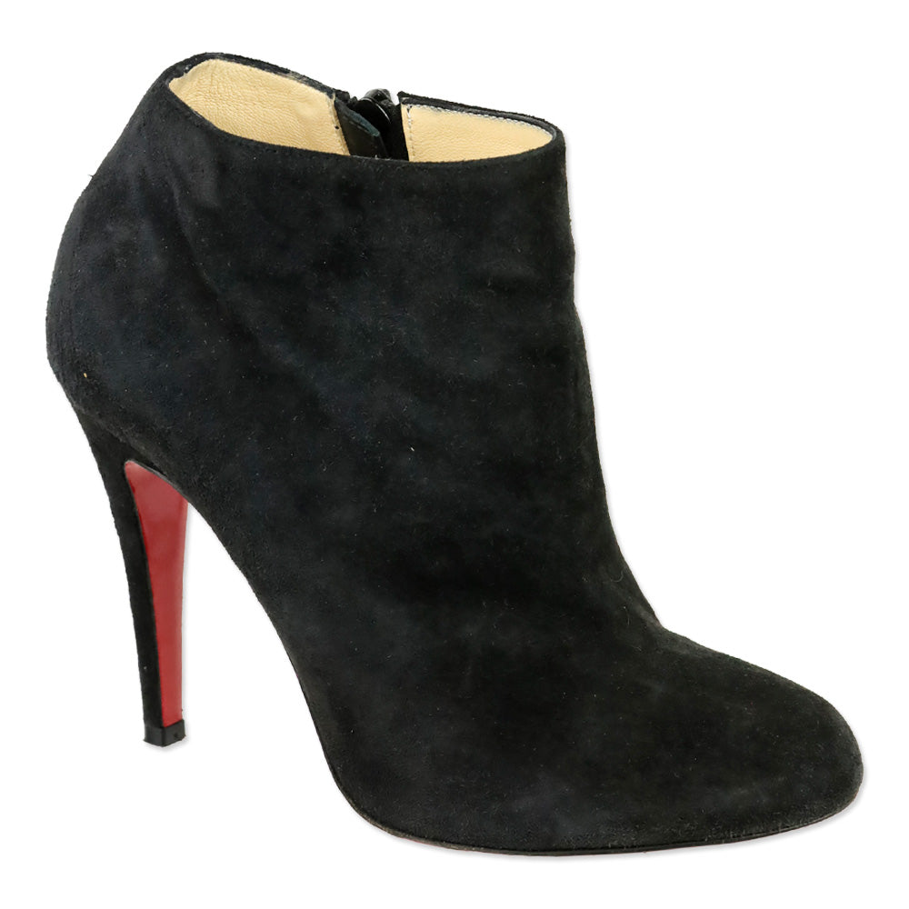 Christian Louboutin Black Suede Veau Velours Belle 100 Boots