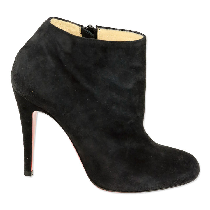 Christian Louboutin Black Suede Veau Velours Belle 100 Boots