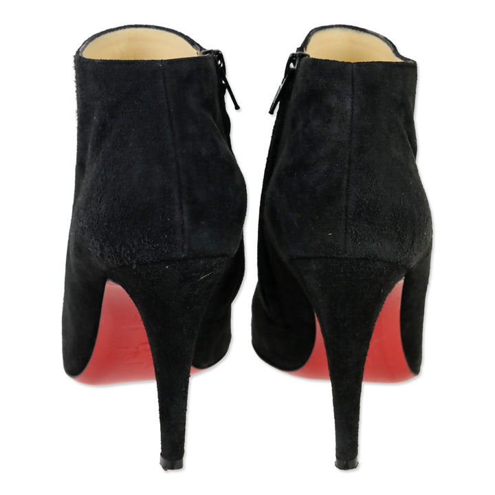 Christian Louboutin Black Suede Veau Velours Belle 100 Boots