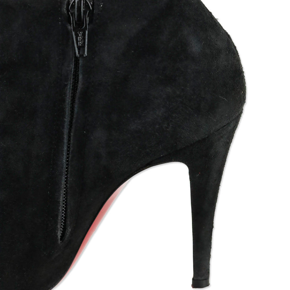Christian Louboutin Black Suede Veau Velours Belle 100 Boots