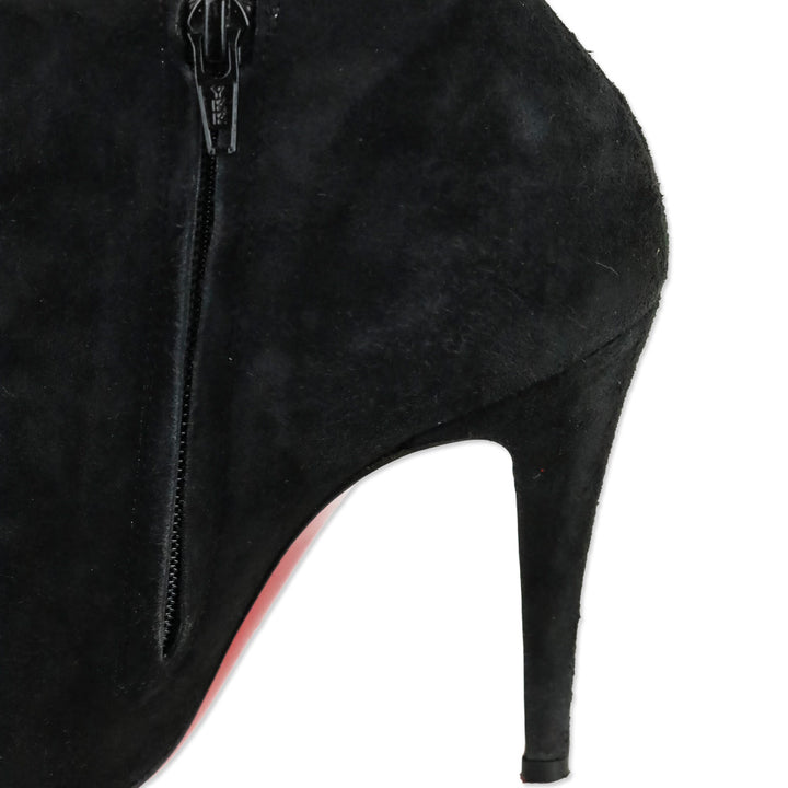 Christian Louboutin Black Suede Veau Velours Belle 100 Boots