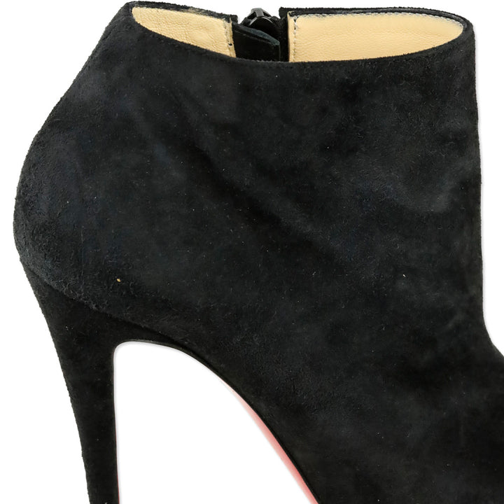 Christian Louboutin Black Suede Veau Velours Belle 100 Boots