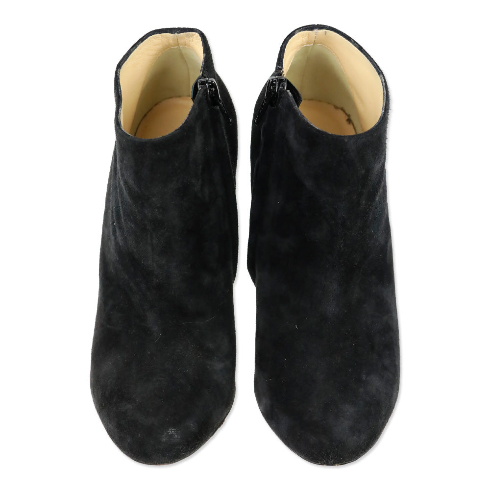 Christian Louboutin Black Suede Veau Velours Belle 100 Boots