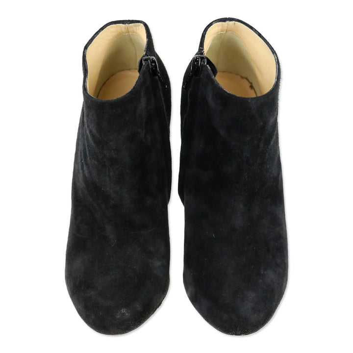 Christian Louboutin Black Suede Veau Velours Belle 100 Boots