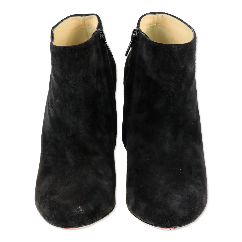 Christian Louboutin Black Suede Veau Velours Belle 100 Boots