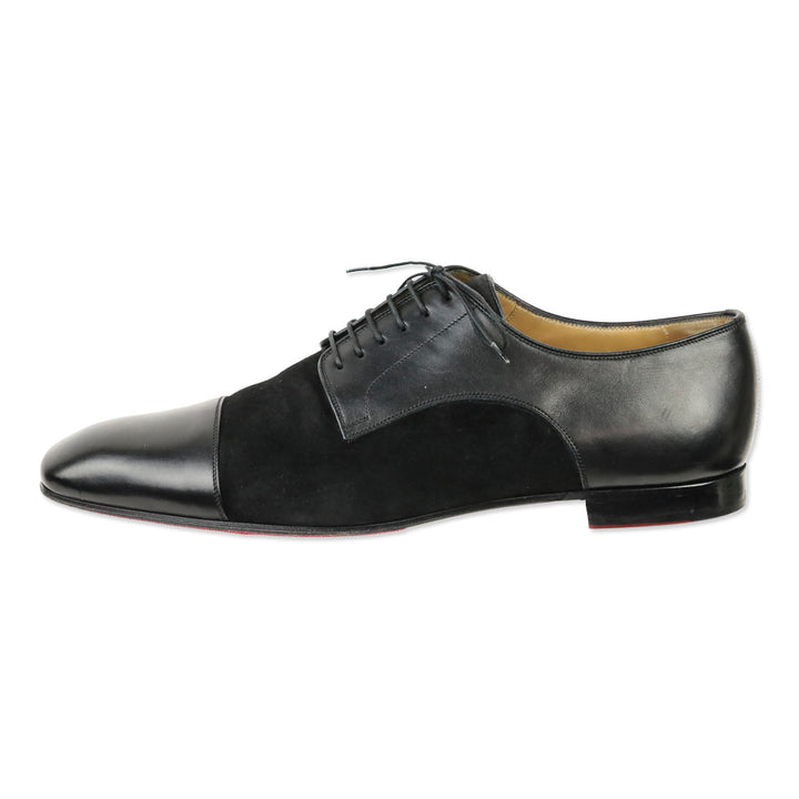 Christian Louboutin Black Suede and Leather Daviol Derbies
