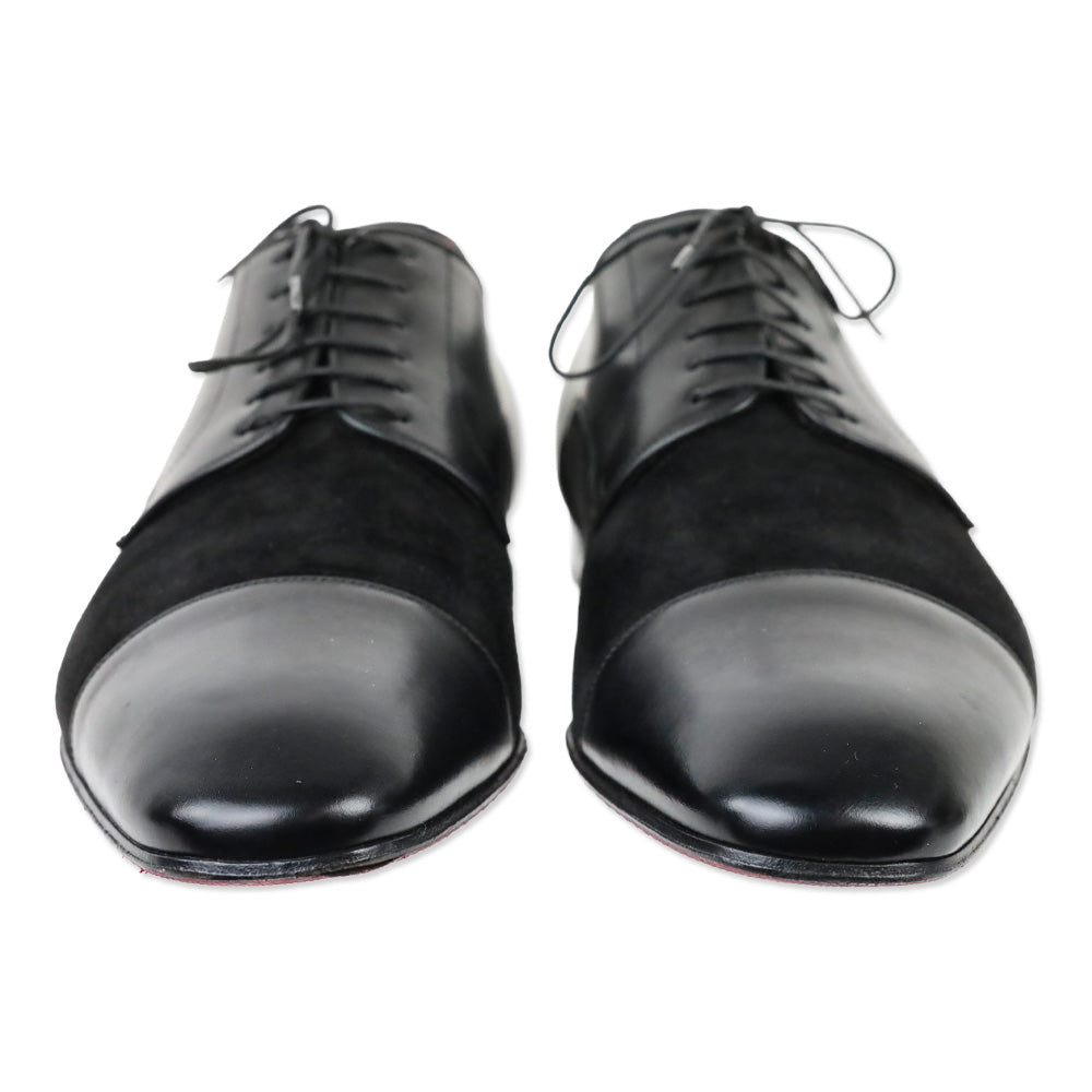 Christian Louboutin Black Suede and Leather Daviol Derbies
