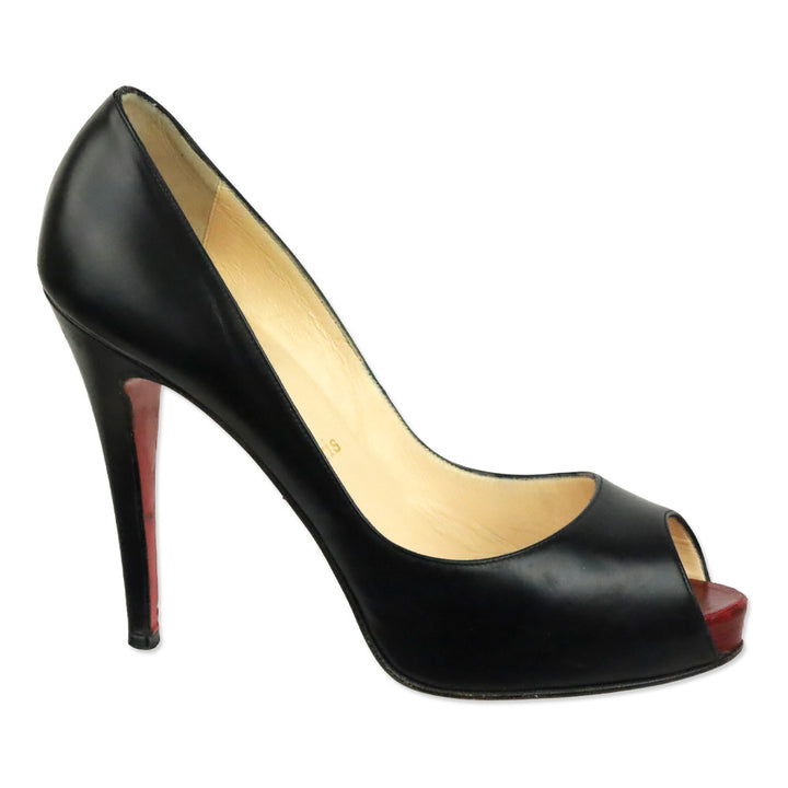 Christian Louboutin Black/Red Leather New Very Prive 120 Pump