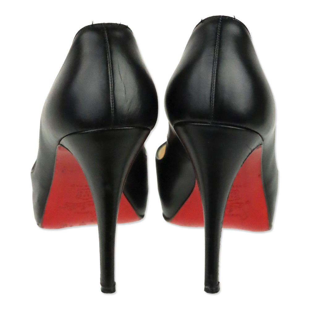 Christian Louboutin Black/Red Leather New Very Prive 120 Pump
