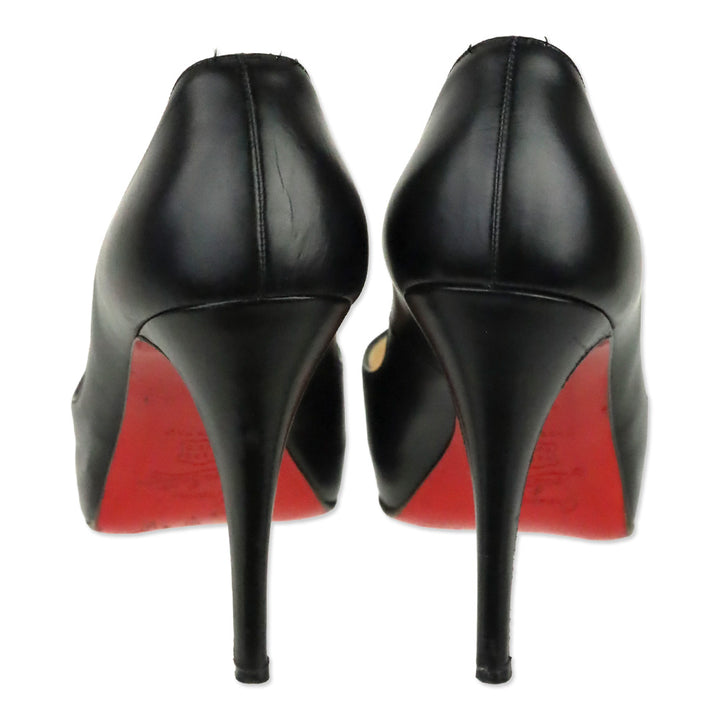Christian Louboutin Black/Red Leather New Very Prive 120 Pump