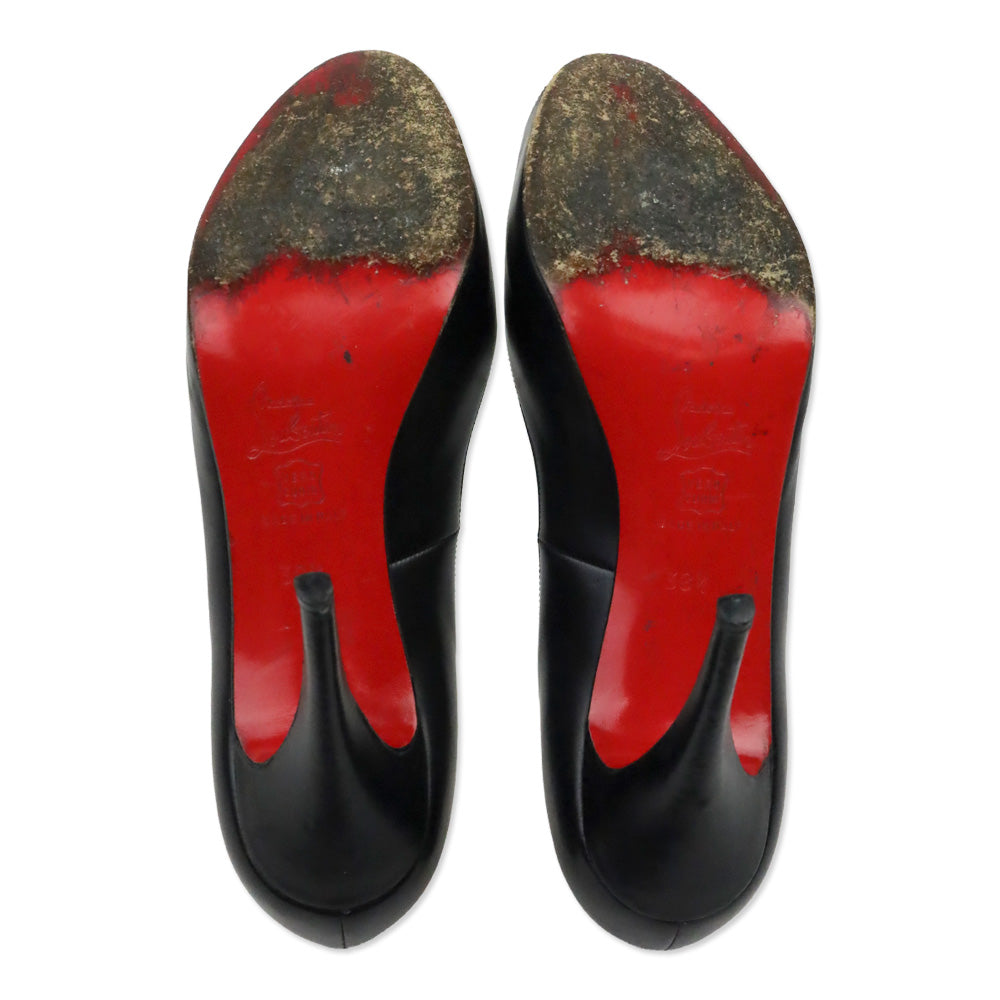 Christian Louboutin Black/Red Leather New Very Prive 120 Pump