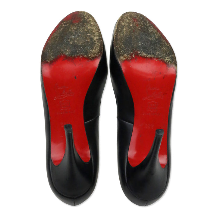 Christian Louboutin Black/Red Leather New Very Prive 120 Pump