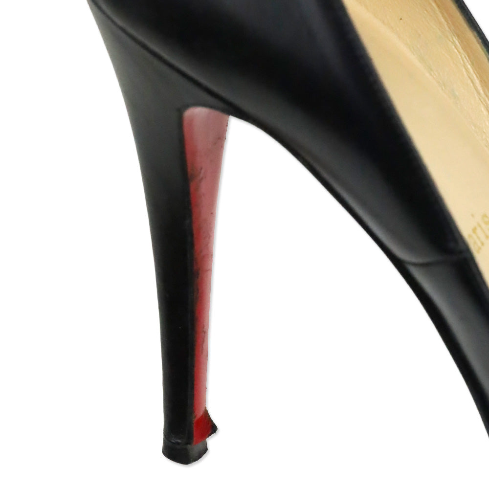Christian Louboutin Black/Red Leather New Very Prive 120 Pump
