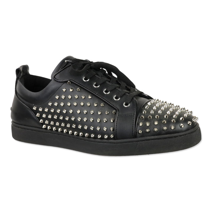 Christian Louboutin Black/Silver Louis Spikes Junior Flat Sneakers