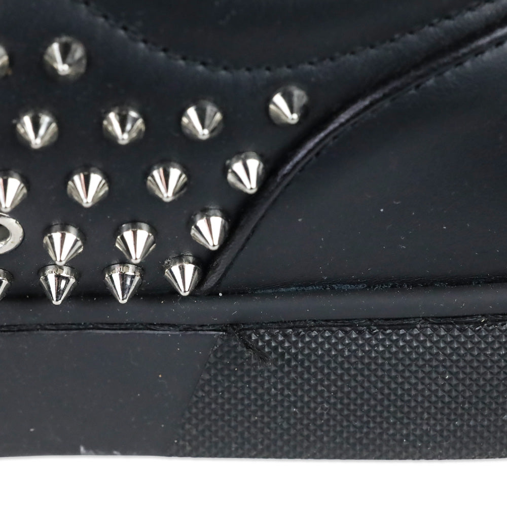 Christian Louboutin Black/Silver Louis Spikes Junior Flat Sneakers