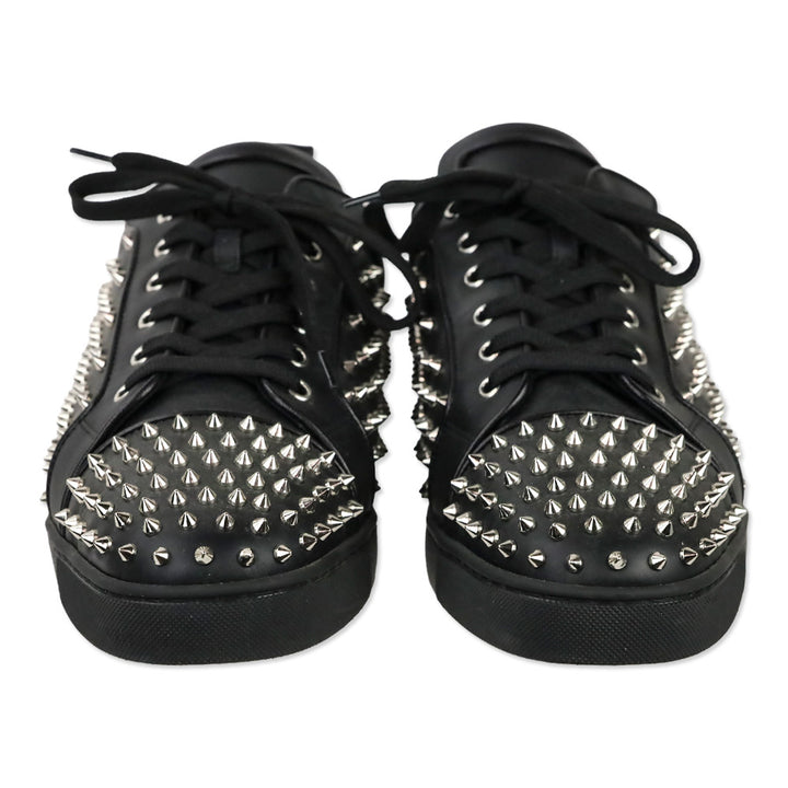 Christian Louboutin Black/Silver Louis Spikes Junior Flat Sneakers