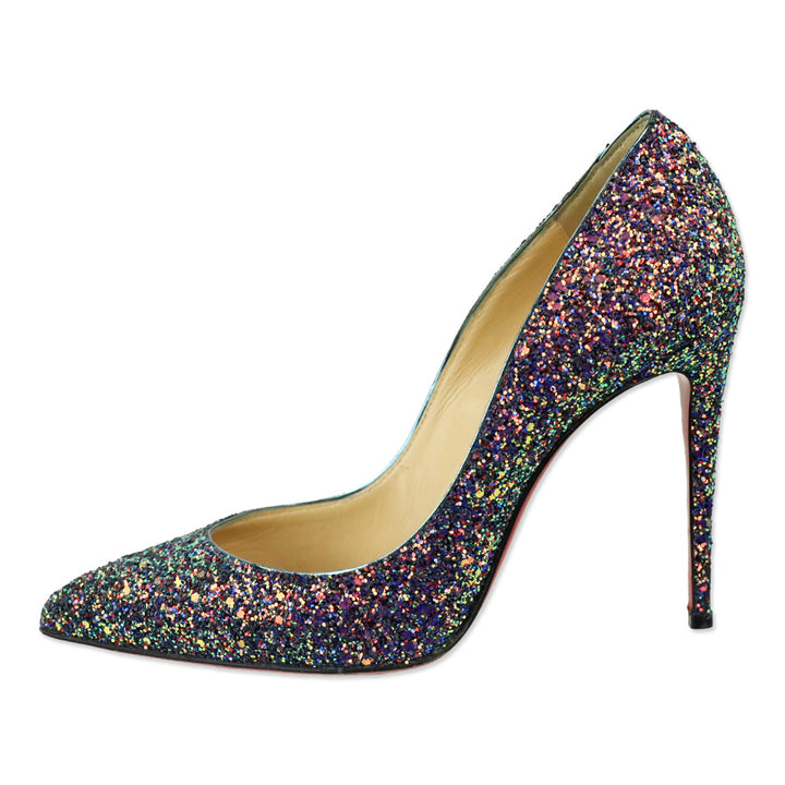 Christian Louboutin Blue Course Glitter Pigalle Follies 100 Pump