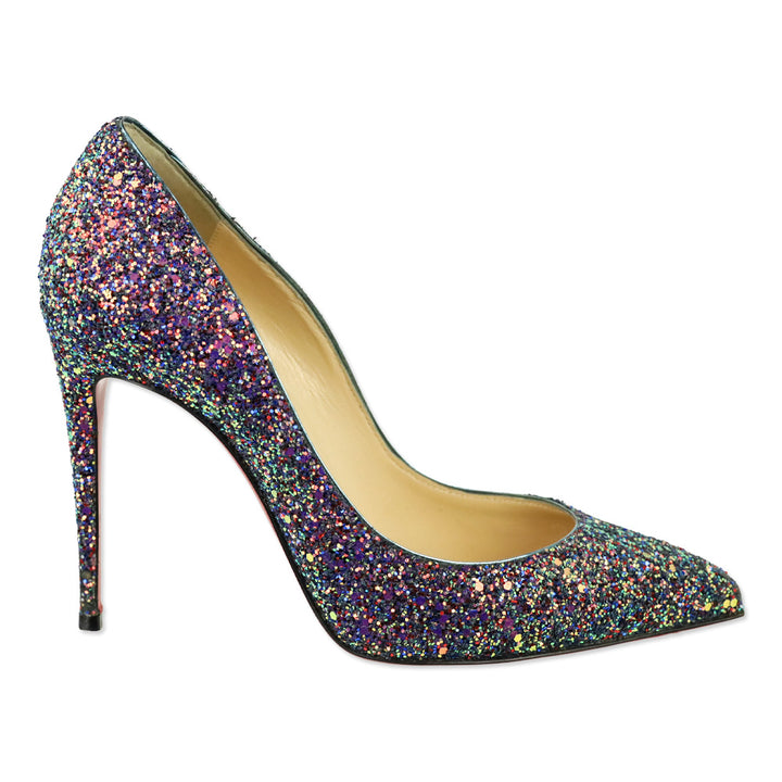 Christian Louboutin Blue Course Glitter Pigalle Follies 100 Pump