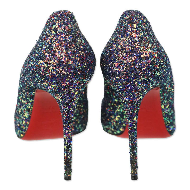 Christian Louboutin Blue Course Glitter Pigalle Follies 100 Pump