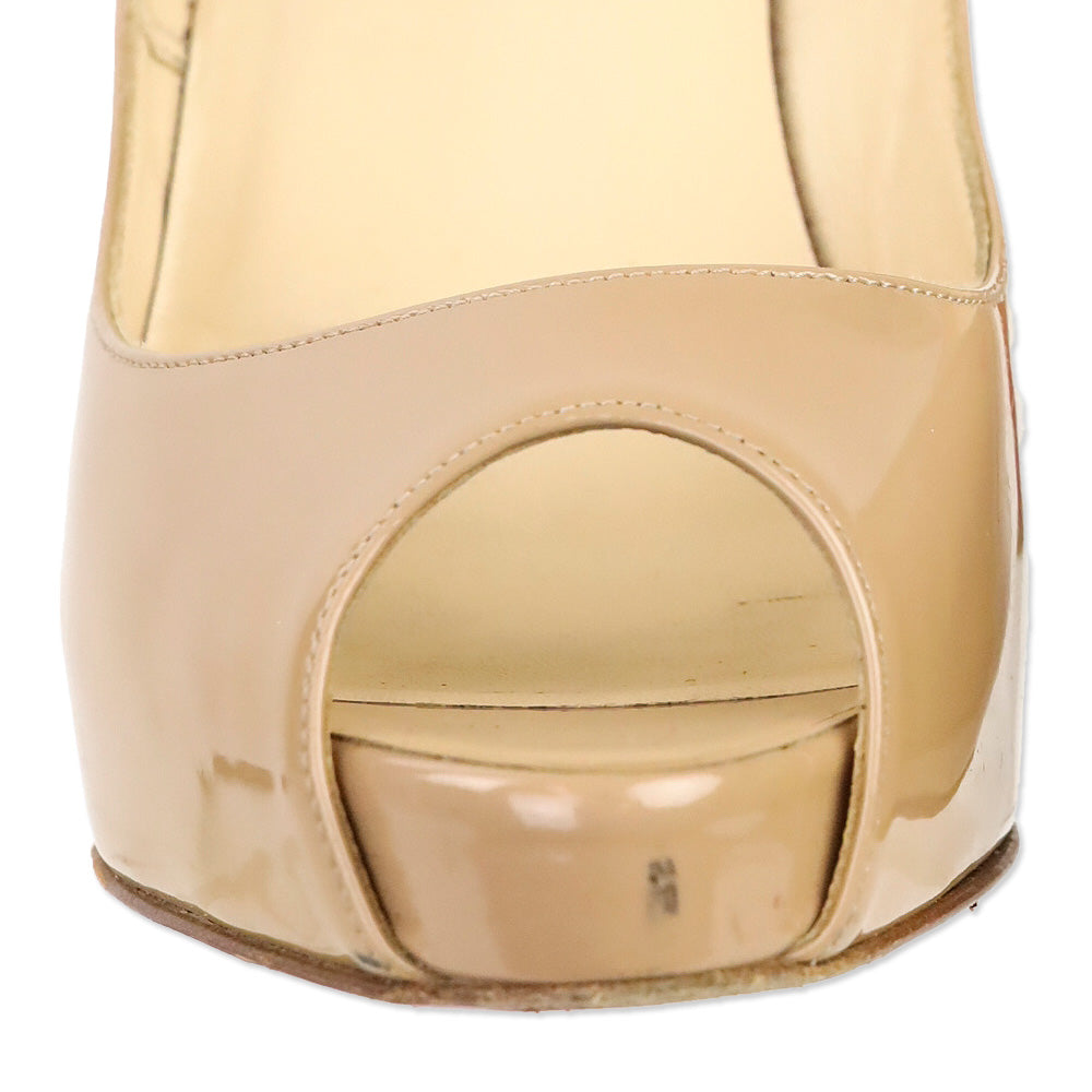 Christian Louboutin Blush Patent Leather Very Privé 120mm Platform Pump