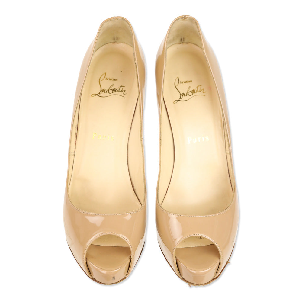 Christian Louboutin Blush Patent Leather Very Privé 120mm Platform Pump