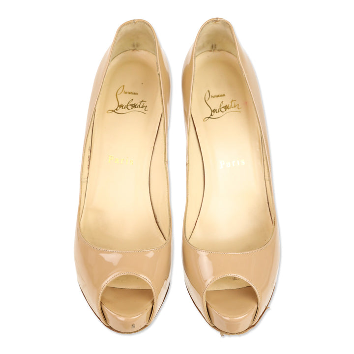 Christian Louboutin Blush Patent Leather Very Privé 120mm Platform Pump