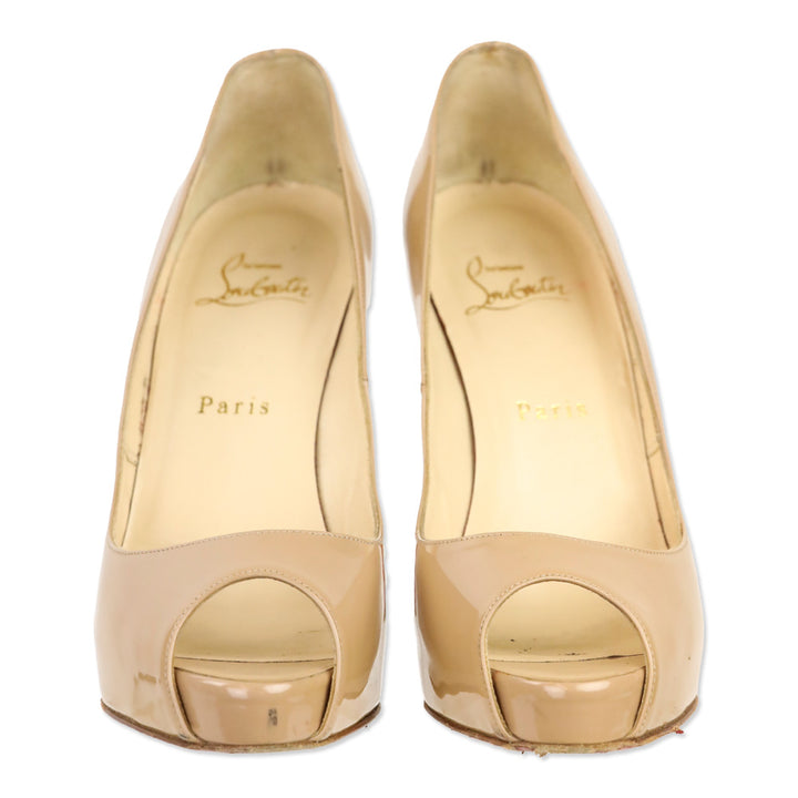 Christian Louboutin Blush Patent Leather Very Privé 120mm Platform Pump