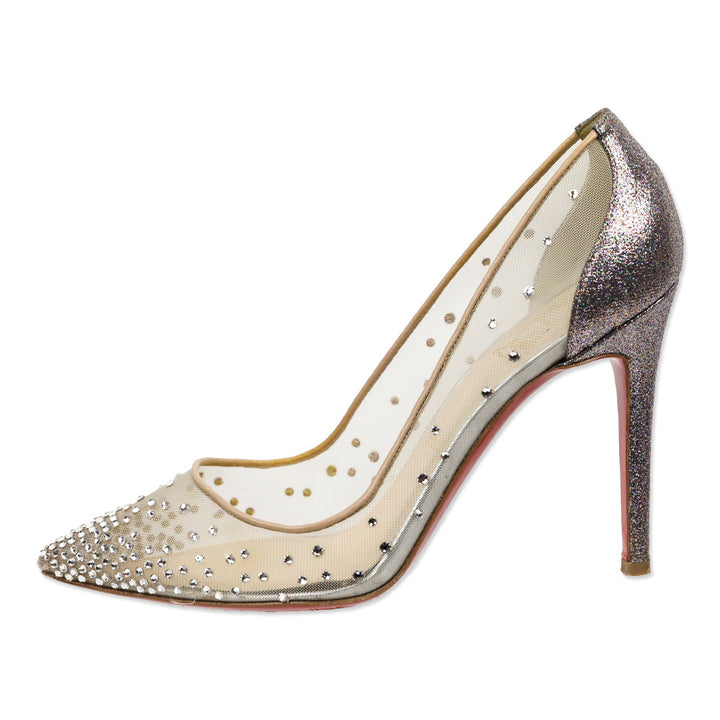 Christian Louboutin Body Strass 100 Rete/Glitter Mini Strass Pump