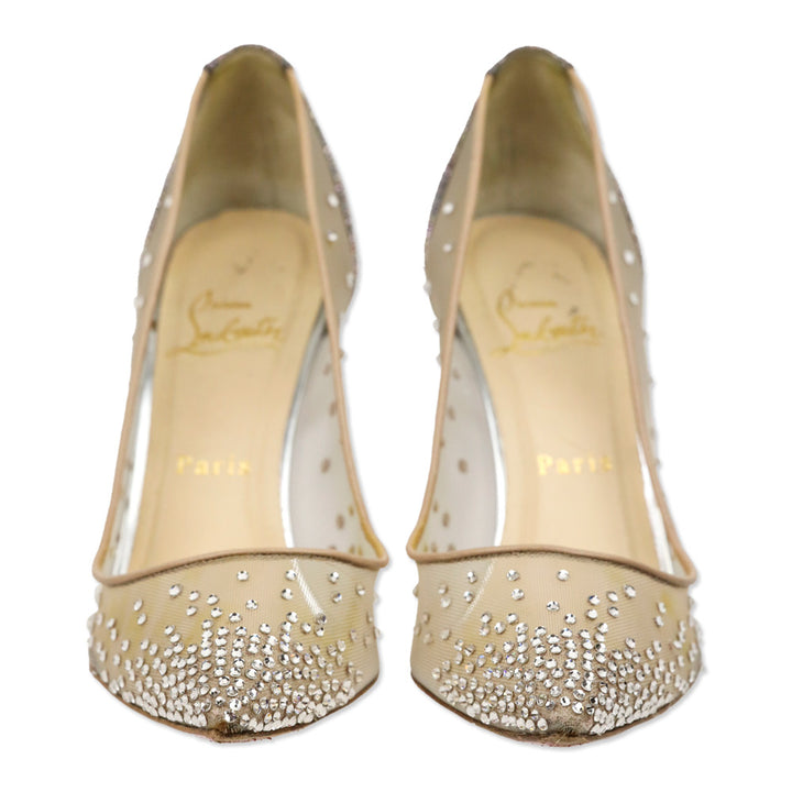 Christian Louboutin Body Strass 100 Rete/Glitter Mini Strass Pump