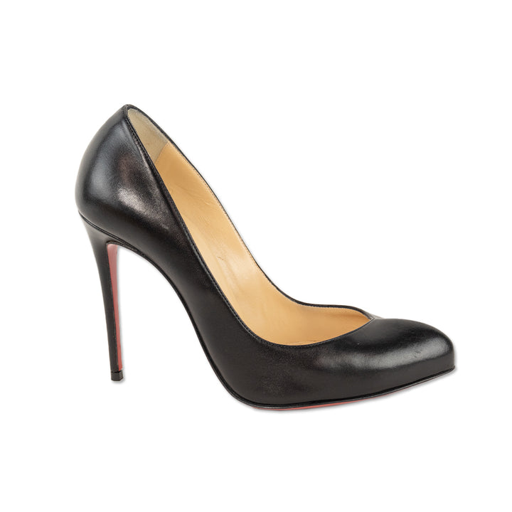 Christian Louboutin Breche 100 Black Leather Nappa Pumps