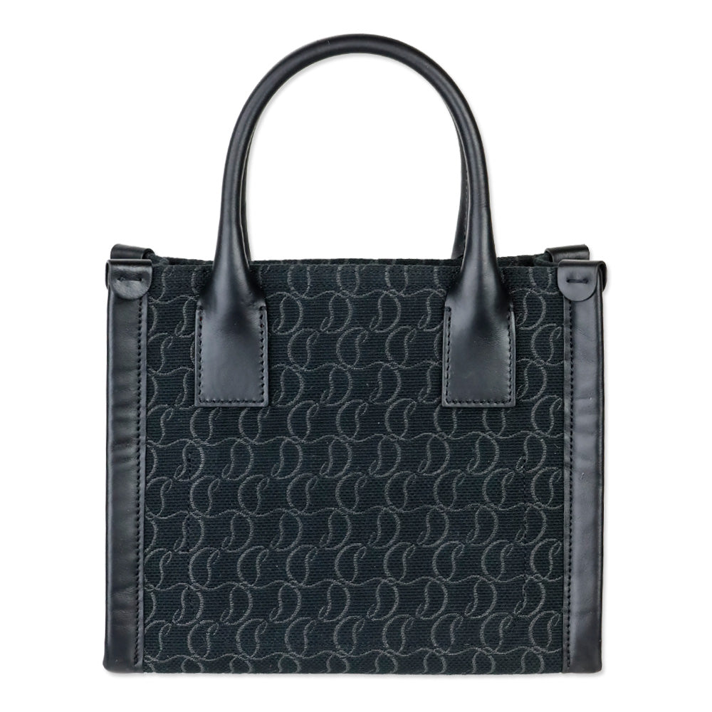 Christian Louboutin By My Side Black Monogram Canvas & Leather Mini Tote