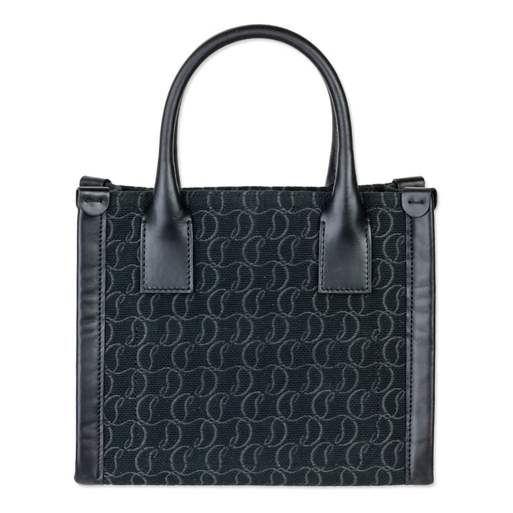 Christian Louboutin By My Side Black Monogram Canvas & Leather Mini Tote
