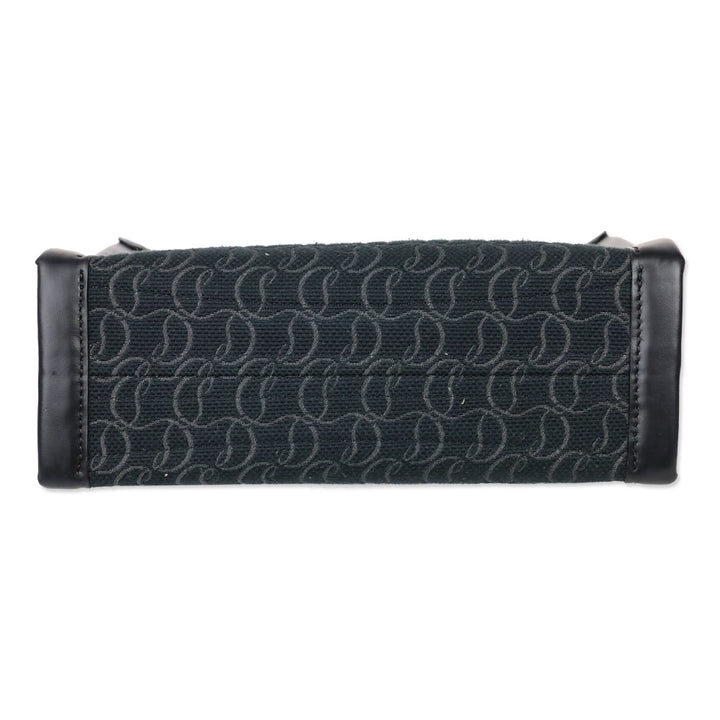 Christian Louboutin By My Side Black Monogram Canvas & Leather Mini Tote