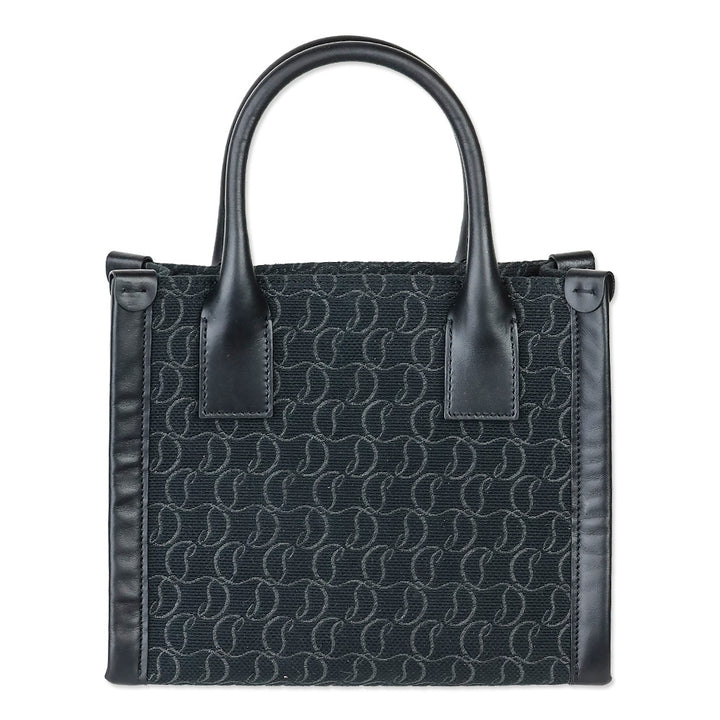 Christian Louboutin By My Side Black Monogram Canvas & Leather Mini Tote