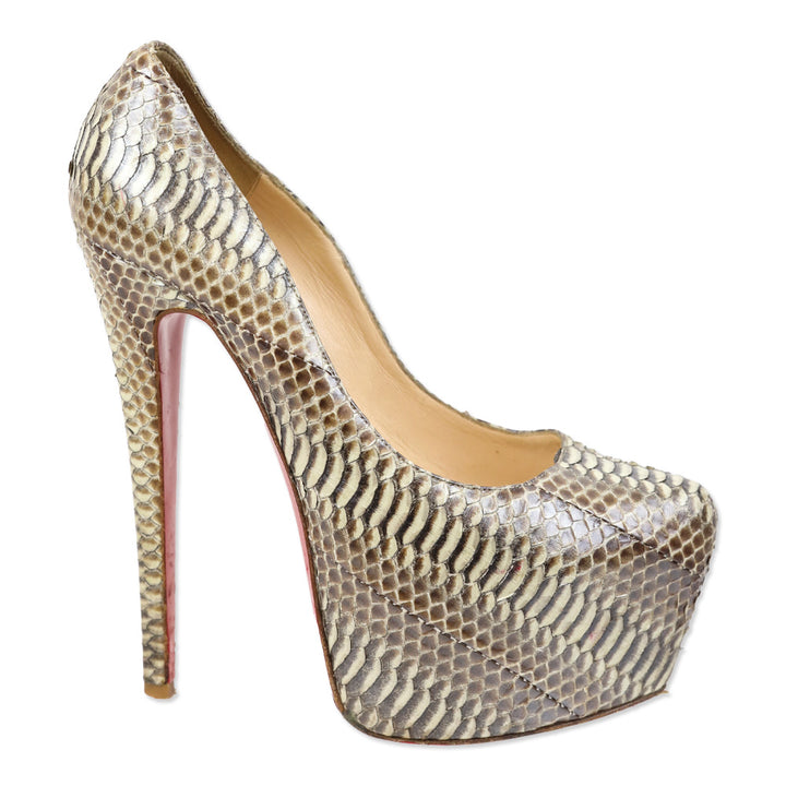 Christian Louboutin Daffodile Snakeskin Platform Pumps