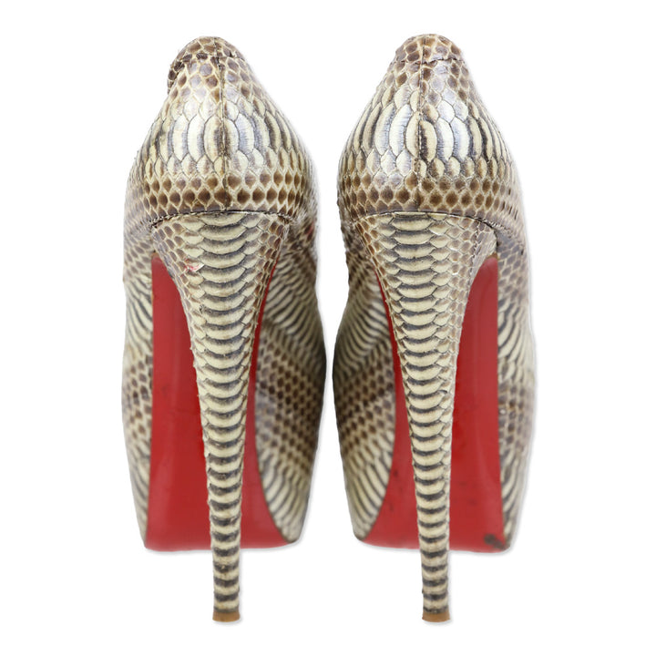 Christian Louboutin Daffodile Snakeskin Platform Pumps