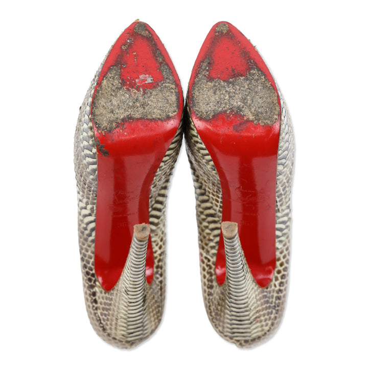 Christian Louboutin Daffodile Snakeskin Platform Pumps