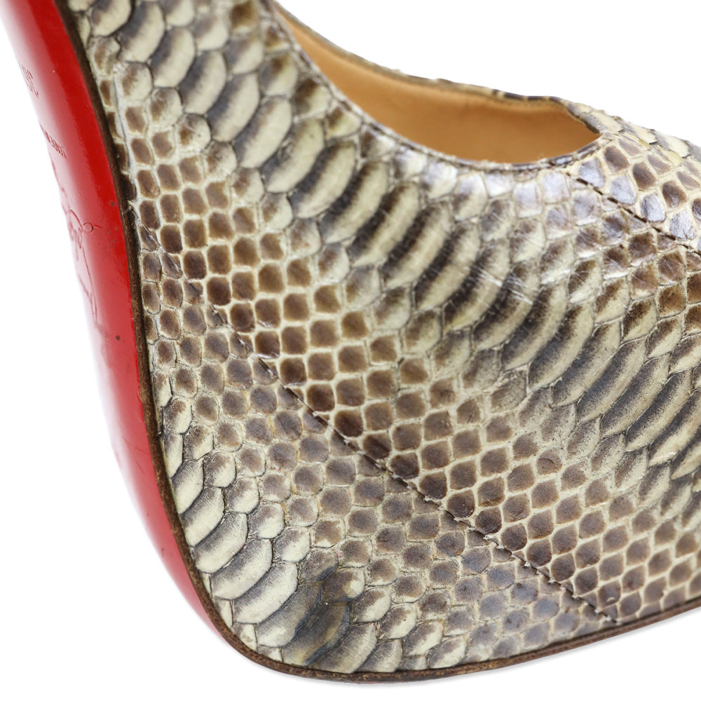 Christian Louboutin Daffodile Snakeskin Platform Pumps